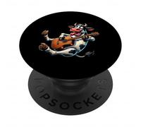 Cow Playing Guitar Funny Country Music Farm Humor PopSockets Adhesive PopGrip