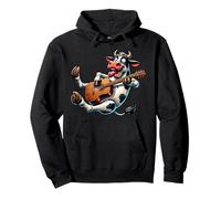 Cow Playing Guitar Funny Country Music Farm Humor Pullover Hoodie