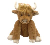 Cow Plush Animals - 10 Inch Highland Cow with Music | Brown Cow Plush Toy, Highland Livestock at Bedtime, Yak Plush Animal for Ages