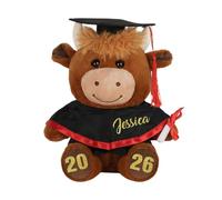 Cow Plush Graduation Toy - Stuffed Animal Gift for Kids Students Party Decor | Plush Fabric with PP Cotton Filling, Cute Farm Doll Display Accent, Photo Prop Keepsake for Bedroom Shelf