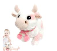 Cow Plush - Milk Cow Weighted Plush, Battery Operated Cattle Toy With Sounds, Interactive Cows Stuffed Animal, Soft Farm Animal Toy For Kids, Talking Plushs Cows,Fun Gift For
