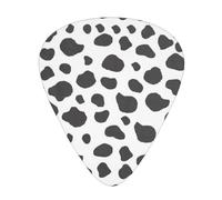 Cow Print 12-Pack Guitar Picks Set â€“ Unique Single-Sided Printed Picks With Abs Material For Acoustic, Electric Guitars & Ukuleles