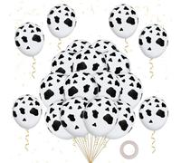 Cow Print Balloons, 40 Pieces Cute Cow Latex Balloons, Black White Animal Patterns Balloon, For Children's Birthday, Cowboy Farm Theme Party, Baby Shower Decorations