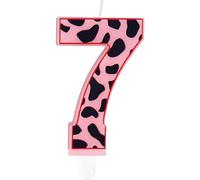 Cow Print Birthday Candles, Pink Cow 7th Birthday Number Candles, Pink Number 7 Candle for Cake, Girls Boys 7th Birthday Decorations, Cow Happy Birthday Candles, Farm Animals Theme Party Decorations