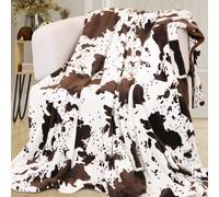 Cow Print Blanket Plush Flannel Fleece Throw Blanket Soft Warm Cow Blanket Lightweight Blankets and Throws for Sofa Couch Bed Home Decorative Cow Gift Throw Size 50" x 60"