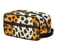 Cow Print Brown Travel Toiletry Bag for Men ，Cute Cow Hanging Dopp Kit - Waterproof Shaving Bag Bathroom Bags Wash Bag for Toiletries Accessories