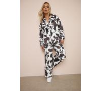 Cow Print Collared Jacket Yours Brown 16
