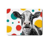 Cow Print Dish Drying Mats For Kitchen Counter, Colorful Dot Absorbent Rubber Dish Drainer Mat, Fun PU Leather Drying Pad For Coffee Bar Protector 18x24 Inch