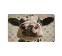 Cow Print Dish Drying Mats For Kitchen Counter, Rustic Absorbent Rubber Drainer Rack Mat, Vintage Polka Dot Drying Pad For Coffee Bar Protector 12x20 Inch
