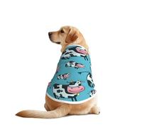 Cow Print Dog Outfit Sleeveles, Funny Pet Dog Clothes Machine Washable Shirt Vest For Medium Large Dogs
