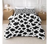 Cow Print Duvet Cover Set Emperor Size Black White Cowhide Bedding Set