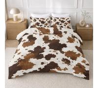 Cow Print Duvet Cover Set Emperor Size Brown Cowhide Bedding Set
