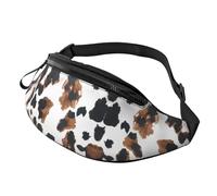 Cow Print Fanny Pack for Women Men, with Adjustable Strap, Lightweight Waterproof Waist Bag for Sport Walking Running