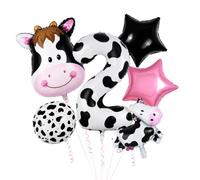 Cow Print Foil Balloon Set for 2nd Birthday Party Decorations