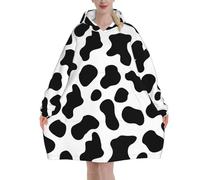 Cow Print Gifts Wearable Blanket Oversized Blankets Cozy Hoodie For Adults Sweatshirt Sweater Throw With Pocket