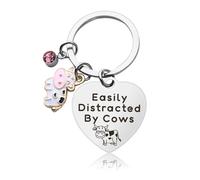 Cow Print Keychain Keyring Gifts for Cow Lover Fan Friend Christmas Birthday Gifts for Farmer Cow Key Ring Chain Gift for Daughter Cousin Girlfriend Cow Themed Gifts for Sister Wife Cow Lover gifts,