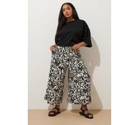 Cow Print Midaxi Culottes Yours White 30-32