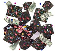 cow print Money Box for Cash Gift, Surprise Gift Box, DIY Surprise Pop Up Explosion Box with Confetti, Birthday Anniversary Valentine's Day Gifts for Women Men
