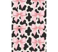 Cow Print Notebook with Pink Bows: Cute Farmhouse Spots Journal Featuring Satin Ribbons - 100 Pages