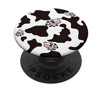 Cow Print Pattern Black White Cow Lover Gifts Women Girls PopSockets Adhesive PopGrip