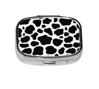 Cow Print Pattern,Meta Pill Box 2 Compartment Medicine Case,Portable Organizer,Rectangle Meta Portable Organizer Pill Box 1713 Compartment Medicine Case