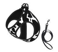 Cow Print Pattern,Pet Harness,Adjustable Reflective Dog Harness,Pet Leash Vest,L