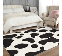 Cow Print Rugs for Living Room Bedroom, Blcak and White Area Rugs Large 200x300 cm, Washable Non Slip Pattern Carpet Home Decor