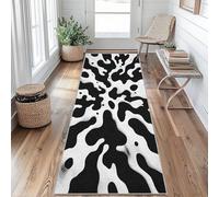 Cow Print Runner Rug 65 x 240 cm Long Washable, Black and White Carpet Runners for Hallway Non Slip, Kitchen Entryway Hall Bedroom Decor, Soft Low Pile NU&S129