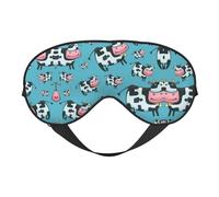 Cow Print Sleep Mask Silk Eye Cover Soft Satin Blindfold Elastic Strap Night Eyeshade Travel Nap for Women Men