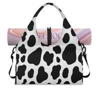 Cow Print Sports Duffel Bag for Women Men Animals Skin Cow Weekend Overnight Bag with Shoe Compartment Shoulder Tote Luggage Bag for Yoga Gym Travel