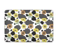 Cow Print Sunflowers Extra Large Resuable Potty Training Pad Waterproof Washable Pads for Bed Slip-Resistant Toddler Bedding Products for Children Adults Pets 52" L x 34" W