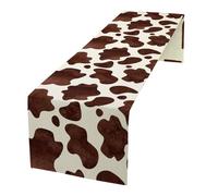 Cow Print Table Runner,Retro Western Farm Animals Fur Skin Print Table Runner for Home Kitchen Table Decor Dining Coffee Room Party Decor 13x120 Inch