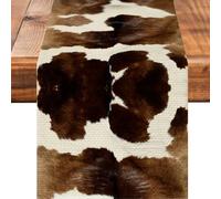 Cow Print Table Runner Seasonal Spring Fall Kitchen Dining Linen Table Decoration for Indoor Outdoor Home Party Dinner 13x72 Inch