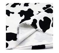 Cow Print Twill Fabric - Black & White Animal Print Cotton Material for DIY Crafts, Coats, Skirts & Home Decoration (1.5m x 1.5m)