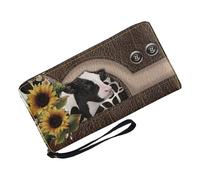 Cow Print Wallet - 165g PU Leather Purse, Soft Card Holder, Stylish Money Organizer, Trendy Pattern Design, Compact Clutch Accessory | Fashionable Storage Solution for Women Ladies Girls Daily