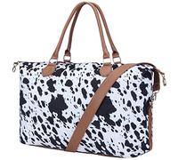 Cow Print Weekender & Duffle Bag - Western Overnight Bags for Hospital & Maternity, Black