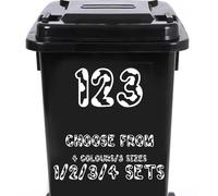 Cow Print Wheelie Bin Number Stickers - Waterproof Decal - Easy to Apply - Long Lasting Recycling Box/House/Door Sign (14cm (5.5") Tall)