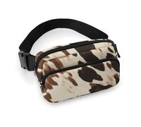 Cow Printed Printed Fanny Pack Fanny Packs for Women Men,Crossbody Bag Large Chest Bag with Adjustable Strap for Outdoors Workout Traveling Casual Running, Cow Printed, 20x13cm