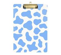 Cow Prints Blue Pastel Acrylic Nurse Clip Board Standard Letter A4 Size Standard Hole for Soccer Truck Driver Gold 12x9in Tabla para escribir con Clip