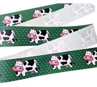 Cow Ribbon Grosgrain Printed Ribbons 2 Metres Length x 38mm Width Cows Birthday Cake Farm Cows