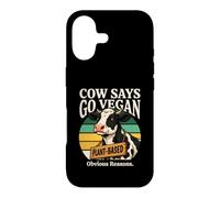 Cow Says Go Vegan Plant Based Obvious Reasons Case for iPhone 17
