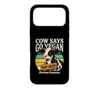 Cow Says Go Vegan Plant Based Obvious Reasons Case for iPhone 17 Pro Max