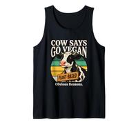 Cow Says Go Vegan Plant Based Obvious Reasons Tank Top