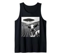Cow Selfie Alien UFO Spaceship Farm Top Tee Men Women Kid Tank Top