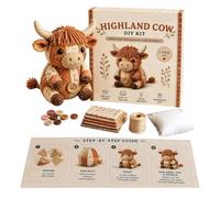 Cow Sewing Craft Kit, with Hand Quilting DIY Design, 19.5x3cm, Beginner Friendly Fabric Craft Set, Patch Work Quilting Activity Kit, Creative Art Sewing Set, for Birthday Family School Use