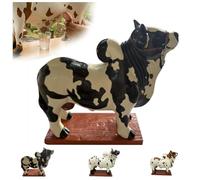 Cow Shaped Wine Dispenser & Aerator, 2L Handcrafted Resin Beverage Dispenser for Liquor, and Vodka, Unique Home Bar Decor New Upgrade (Black)