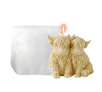 Cow Silicone Mold, HighlandCow Shaped Candle Mould, Flexible HighlandCattle Resin Molds, 3D Silicone Cute Reusable Home Decor, for Crafts DIY Wax Projects and Creative Displays Thanksgiving