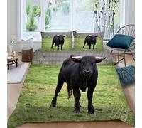 Cow Single Duvet Cover Sets Livestock Bedding Set 3D Print Microfiber Soft Lightweight Breathable Quilt Cover with Zipper and 2 Pillowcases c-1552