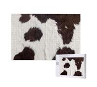 Cow Skin Abstract Africa Animal Black,1000 Pieces Wooden Jigsaw Family Game Jigsaw Puzzles for Adults Teens Home Decor