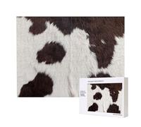 Cow Skin Abstract Africa Animal Black,500 Pieces Wooden Jigsaw Family Game Jigsaw Puzzles for Adults Teens Home Decor